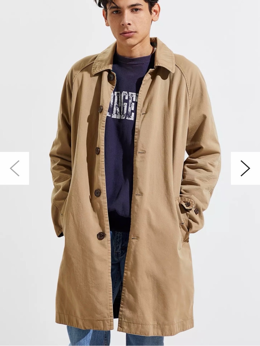 Country Road Men's Tan Soft Trench Coat